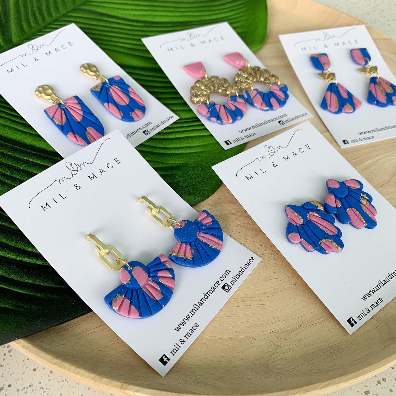 Mil and Mace Handmade Polymer Clay and Resin Earrings