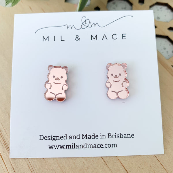 Acrylic Teddy Bear Studs 17mm