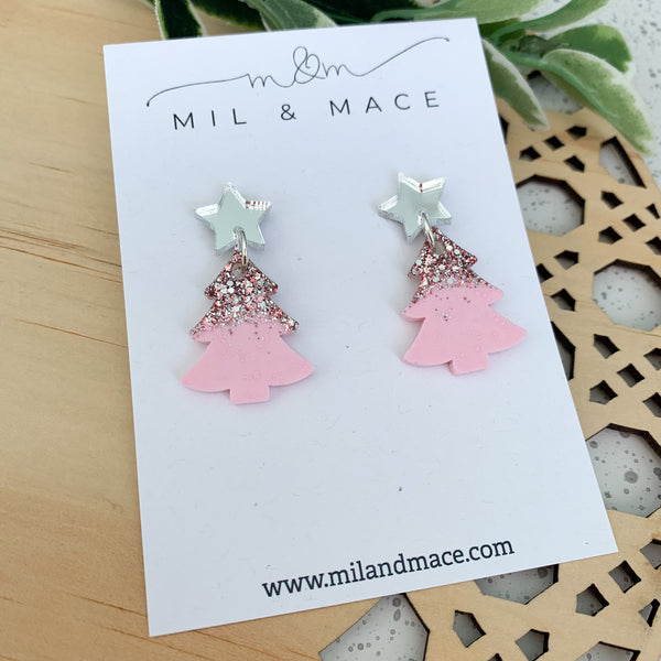 Christmas Tree Resin Dangle Earrings