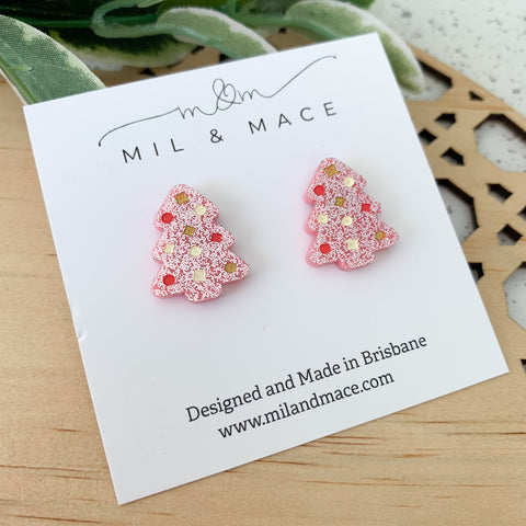 Christmas Trees Mini 20mm Acrylic Stud Earrings