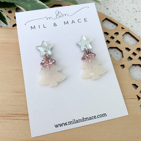 Christmas Tree Resin Dangle Earrings