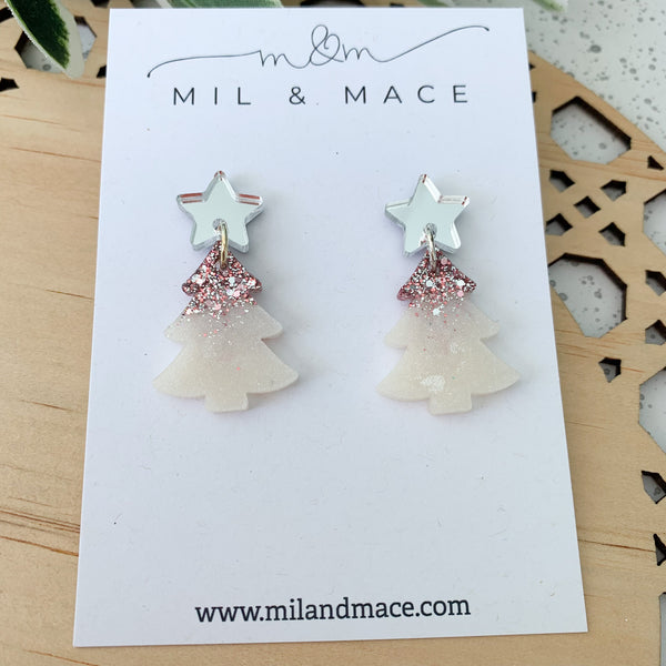 Christmas Tree Resin Dangle Earrings