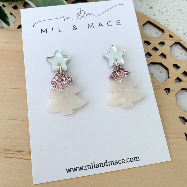 Christmas Tree Resin Dangle Earrings