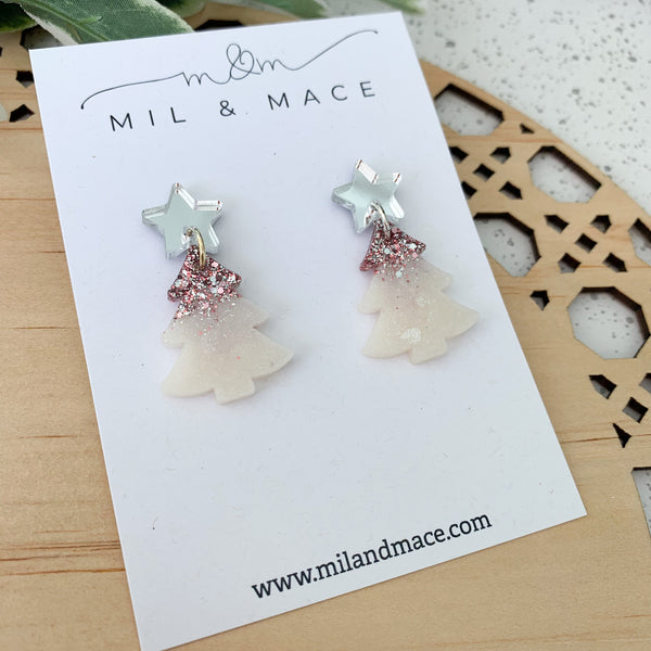 Christmas Tree Resin Dangle Earrings