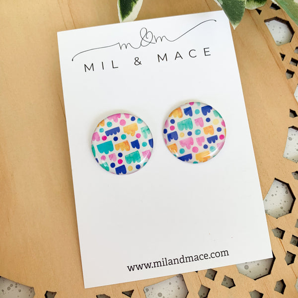 Jellybean 25mm Yupo Paper Stud Earrings