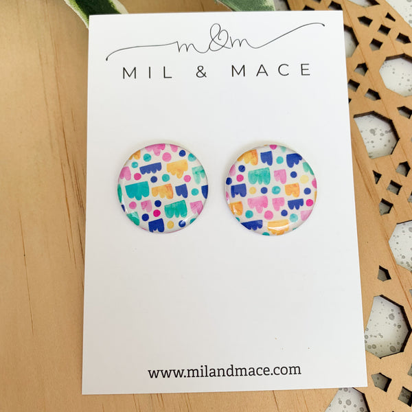 Jellybean 25mm Yupo Paper Stud Earrings