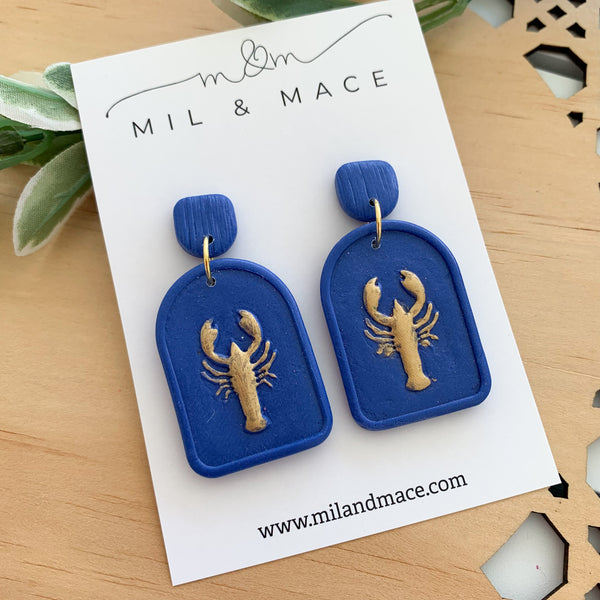 Lobster Arch Earrings Polymer Clay Dangle Earrings