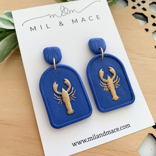 Lobster Arch Earrings Polymer Clay Dangle Earrings