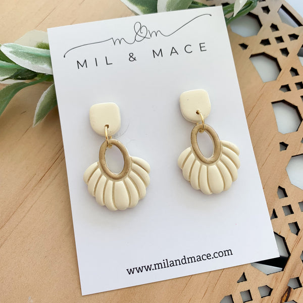 Boho Butter Yellow Polymer Clay Dangle Earrings