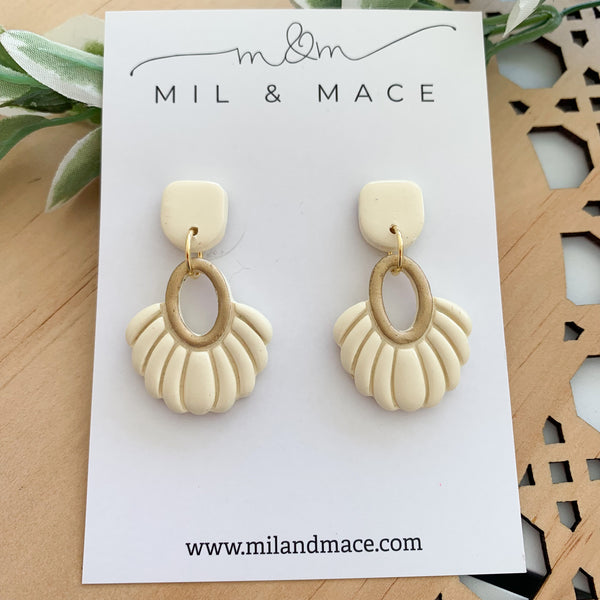 Boho Butter Yellow Polymer Clay Dangle Earrings
