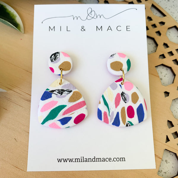 Kaleidoscope Earrings Polymer Clay Dangle Earrings