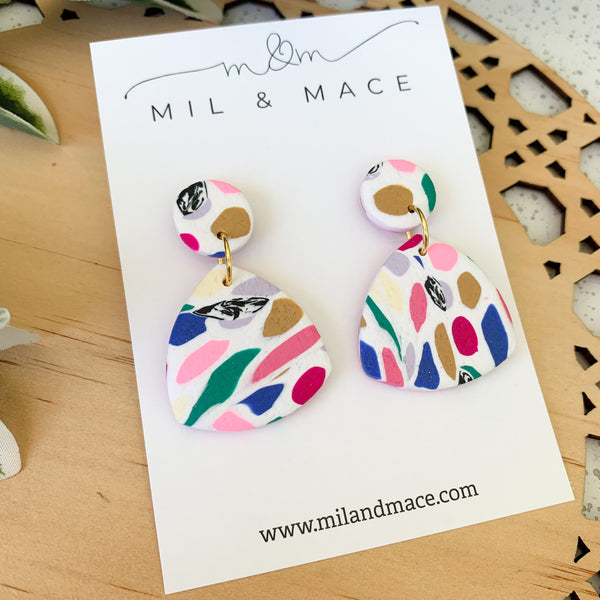 Kaleidoscope Earrings Polymer Clay Dangle Earrings