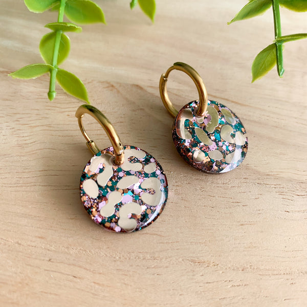 Petite Resin Huggie Dangle Earrings