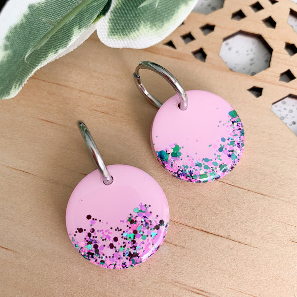 Midi 25mm Resin Huggie Dangle Earrings