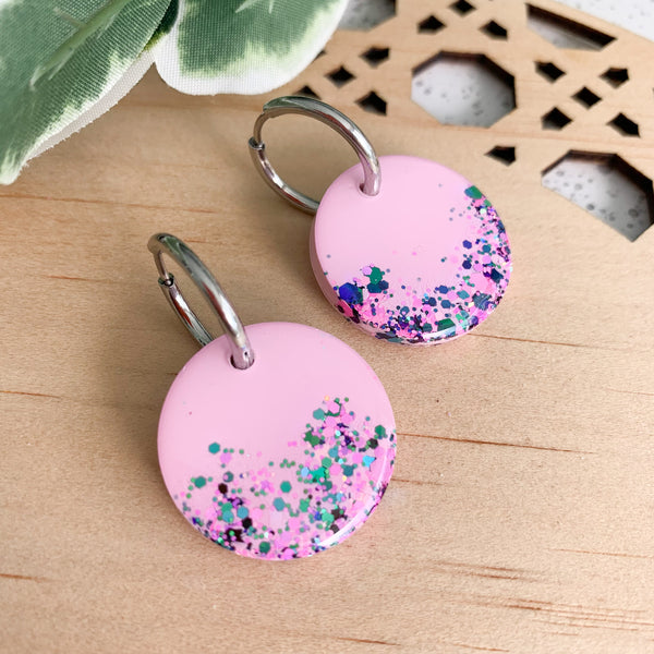 Midi 25mm Resin Huggie Dangle Earrings