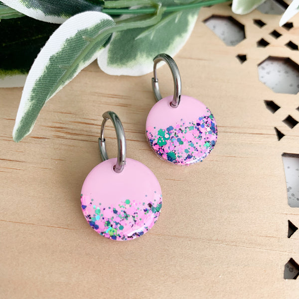 Petite Resin Huggie Dangle Earrings