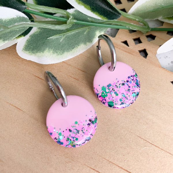 Petite Resin Huggie Dangle Earrings