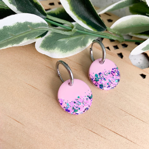 Petite Resin Huggie Dangle Earrings