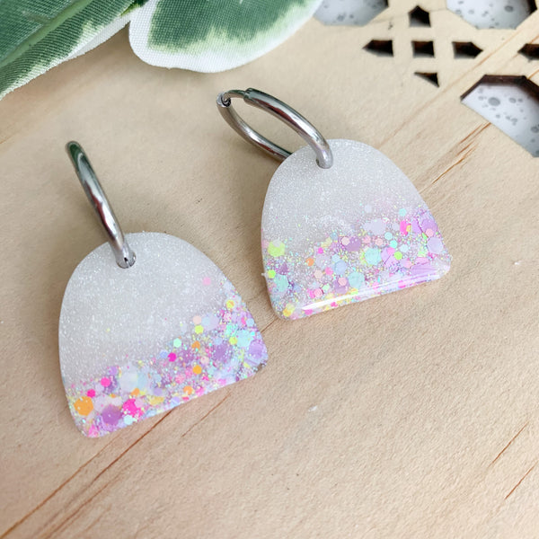 Arches Resin Huggie Dangle Earrings