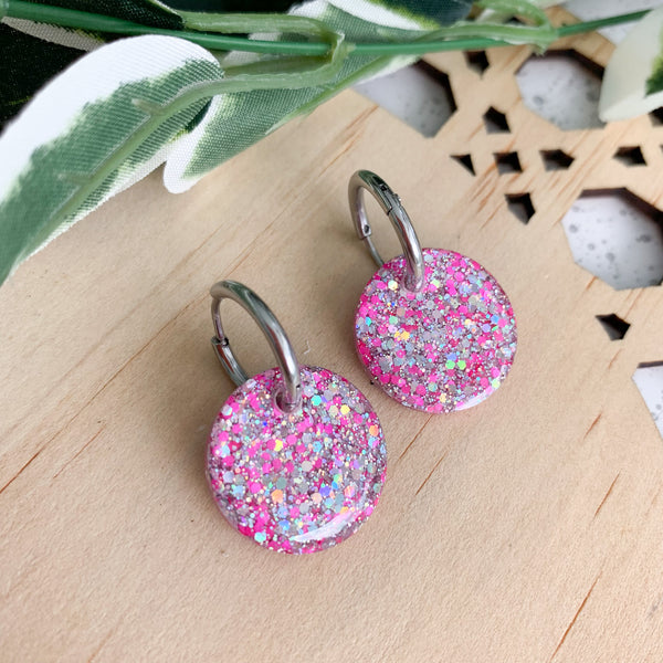 Petite Resin Huggie Dangle Earrings