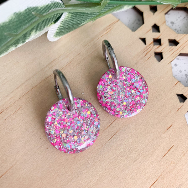 Petite Resin Huggie Dangle Earrings