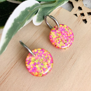 Petite Resin Huggie Dangle Earrings