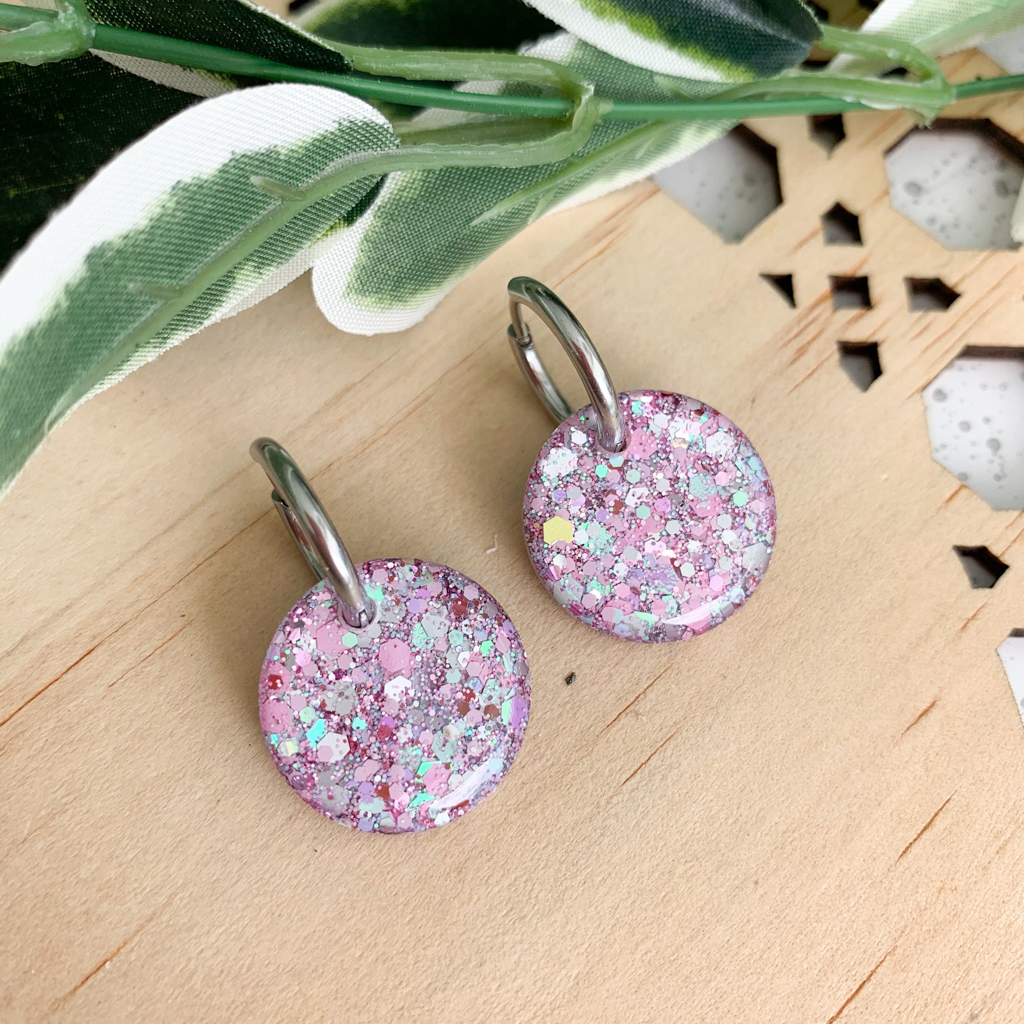 Petite Resin Huggie Dangle Earrings