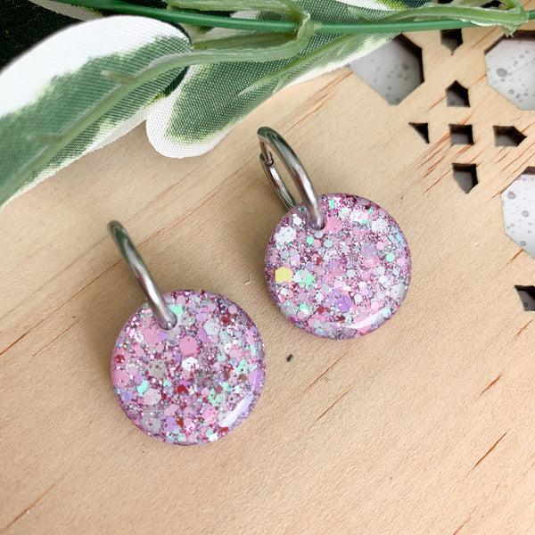 Petite Resin Huggie Dangle Earrings