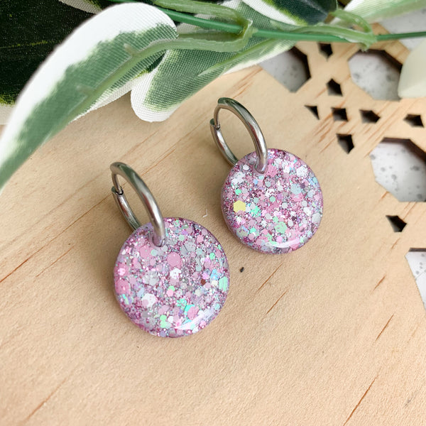 Petite Resin Huggie Dangle Earrings