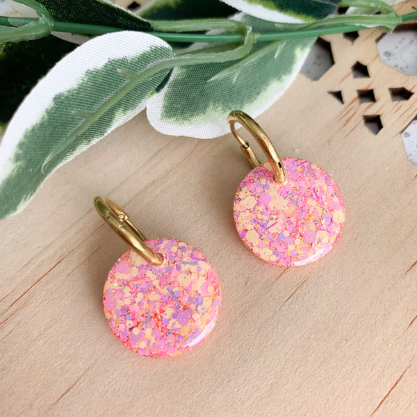 Petite Resin Huggie Dangle Earrings