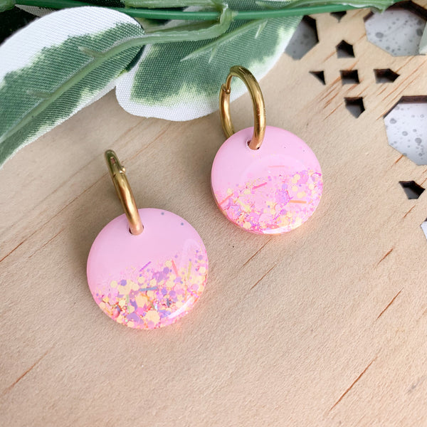 Petite Resin Huggie Dangle Earrings