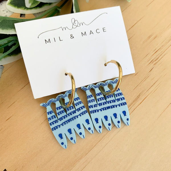 Sardines Acrylic Dangle Earrings