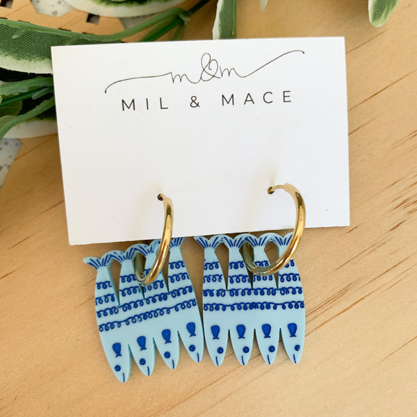 Sardines Acrylic Dangle Earrings