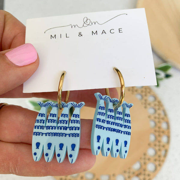 Sardines Acrylic Dangle Earrings