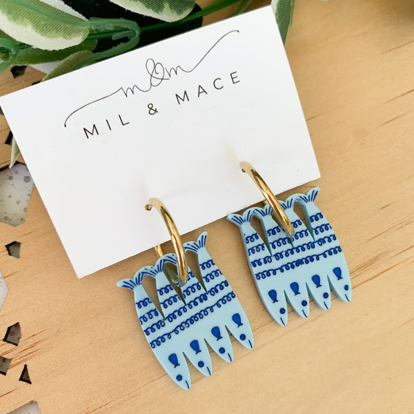 Sardines Acrylic Dangle Earrings