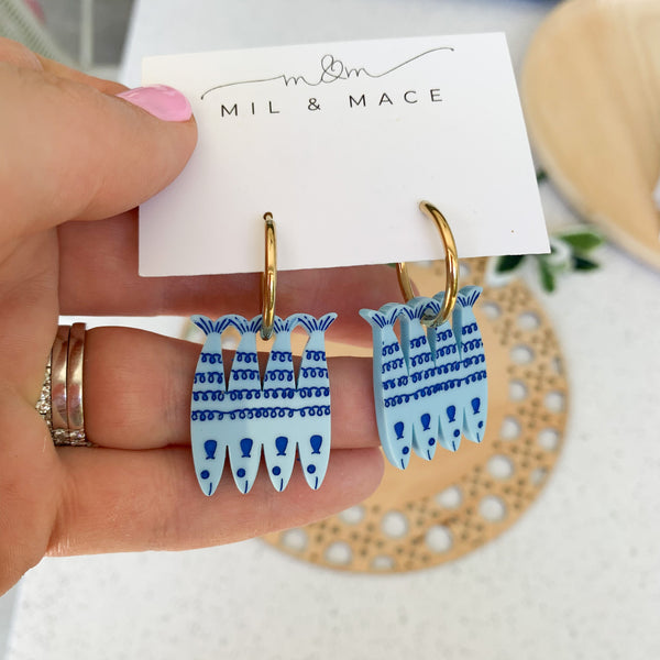 Sardines Acrylic Dangle Earrings