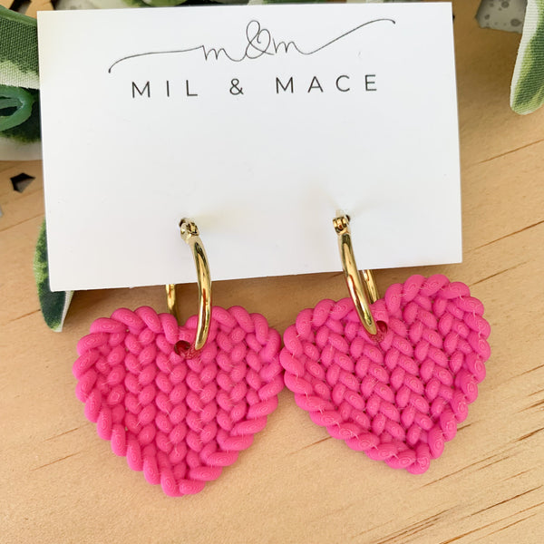 Woven Hearts Dangle Earrings