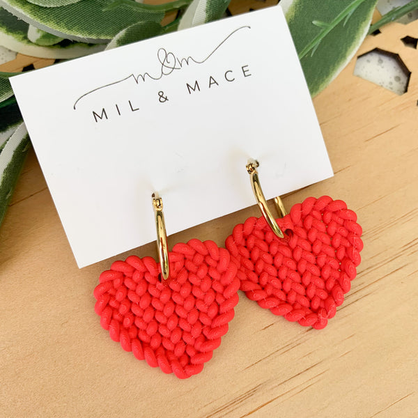 Woven Hearts Dangle Earrings