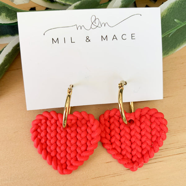 Woven Hearts Dangle Earrings