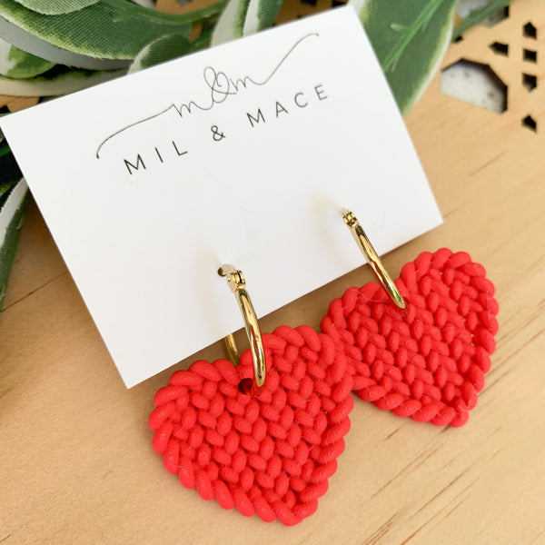 Woven Hearts Dangle Earrings