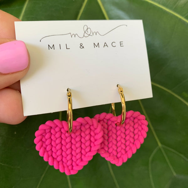 Woven Hearts Dangle Earrings