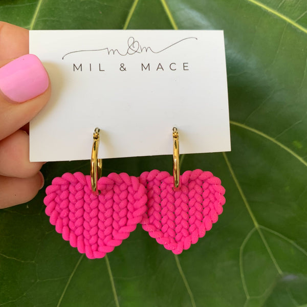 Woven Hearts Dangle Earrings