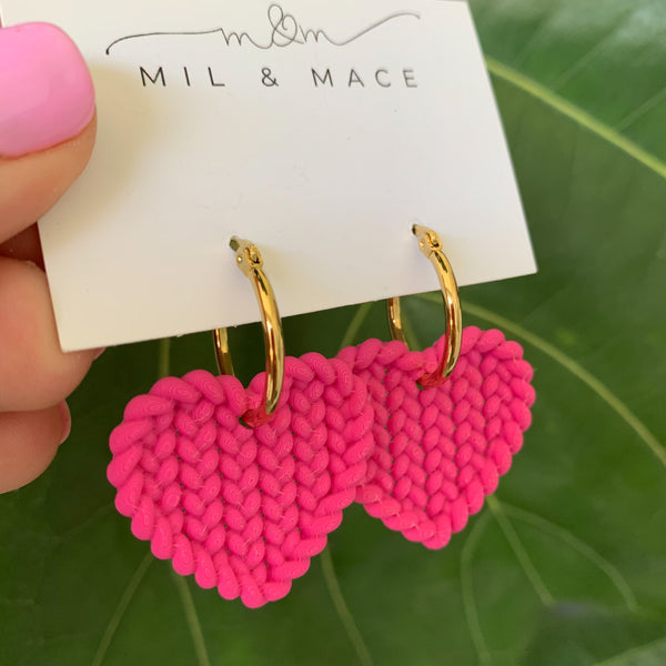 Woven Hearts Dangle Earrings