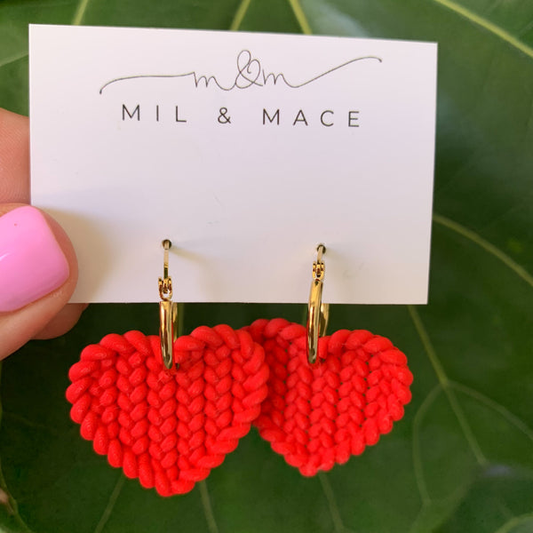 Woven Hearts Dangle Earrings