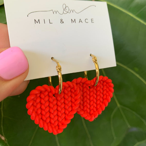 Woven Hearts Dangle Earrings