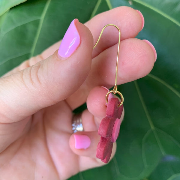 Flower Drops Polymer Clay Dangle Earrings