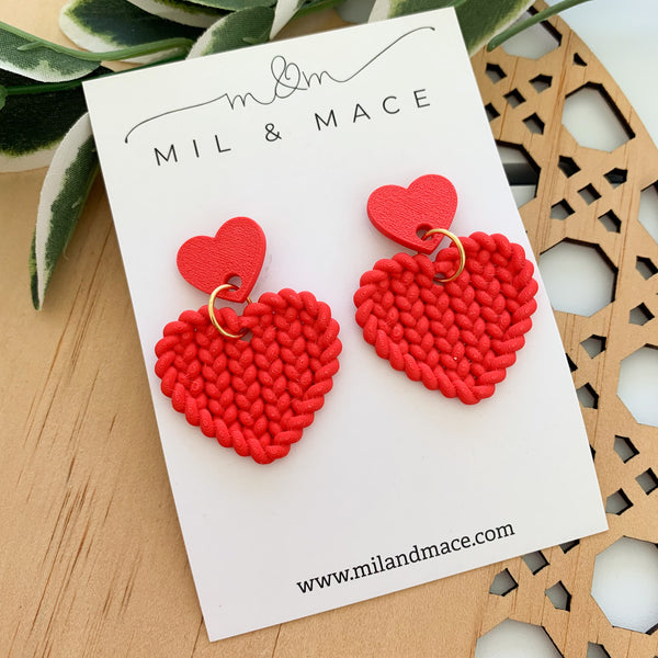 Woven Hearts Dangle Earrings