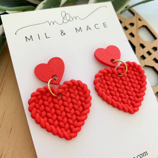 Woven Hearts Dangle Earrings