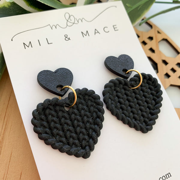 Woven Hearts Dangle Earrings