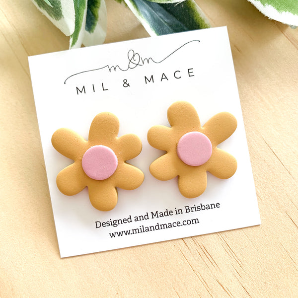 Flower Polymer Clay Stud Earrings